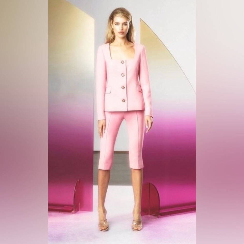 Veronica Beard RIA Collarless Jacket Pink